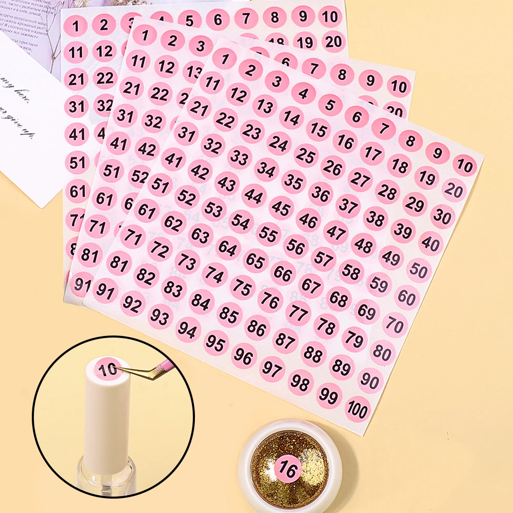 Waterproof Number Sticker Label For Nail Polish Color Gel Varnish Marking Digital Label Sticker Manicure Tool 2Pcs Lot