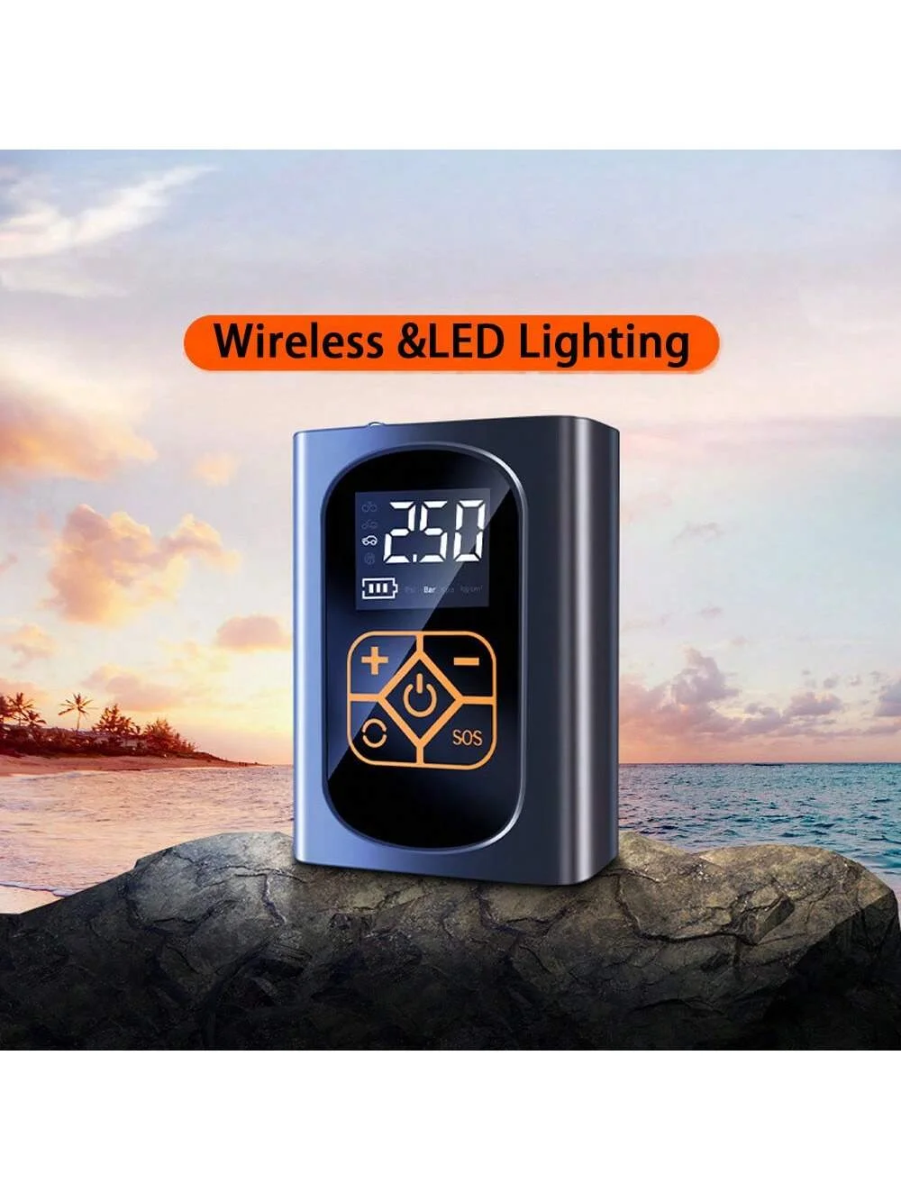 Portable Electric Car Air Pump Mini Wireless Tire Air Pump Inflator Compressor Suitable for Cars, Motorcycles and Bicycles