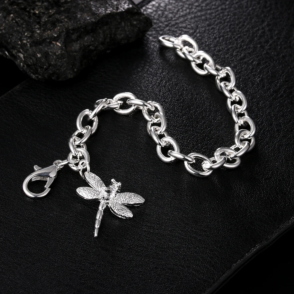 

925 Sterling Silver Dragonfly Women's Hand Bracelets Wedding Luxury Designer Jewelry Wholesale Free Shipping Everything