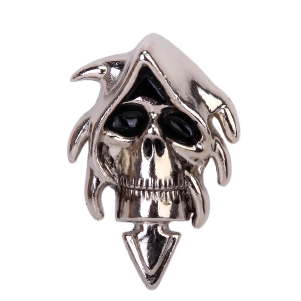 5pcs Alloy Skull Spikes Rivets Garment Clothes Accessory Leathercraft Silver