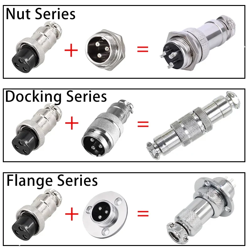 5pcs GX12 GX16 GX20 2 3 4 5 6 7 8 9 10Pin Male Female Butting Wire Cable Circular Aviation Socket Plug Panel Connector 2