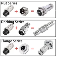 5pcs GX12 GX16 GX20 2 3 4 5 6 7 8 9 10Pin Male Female Butting Wire Cable Circular Aviation Socket Plug Panel Connector 2