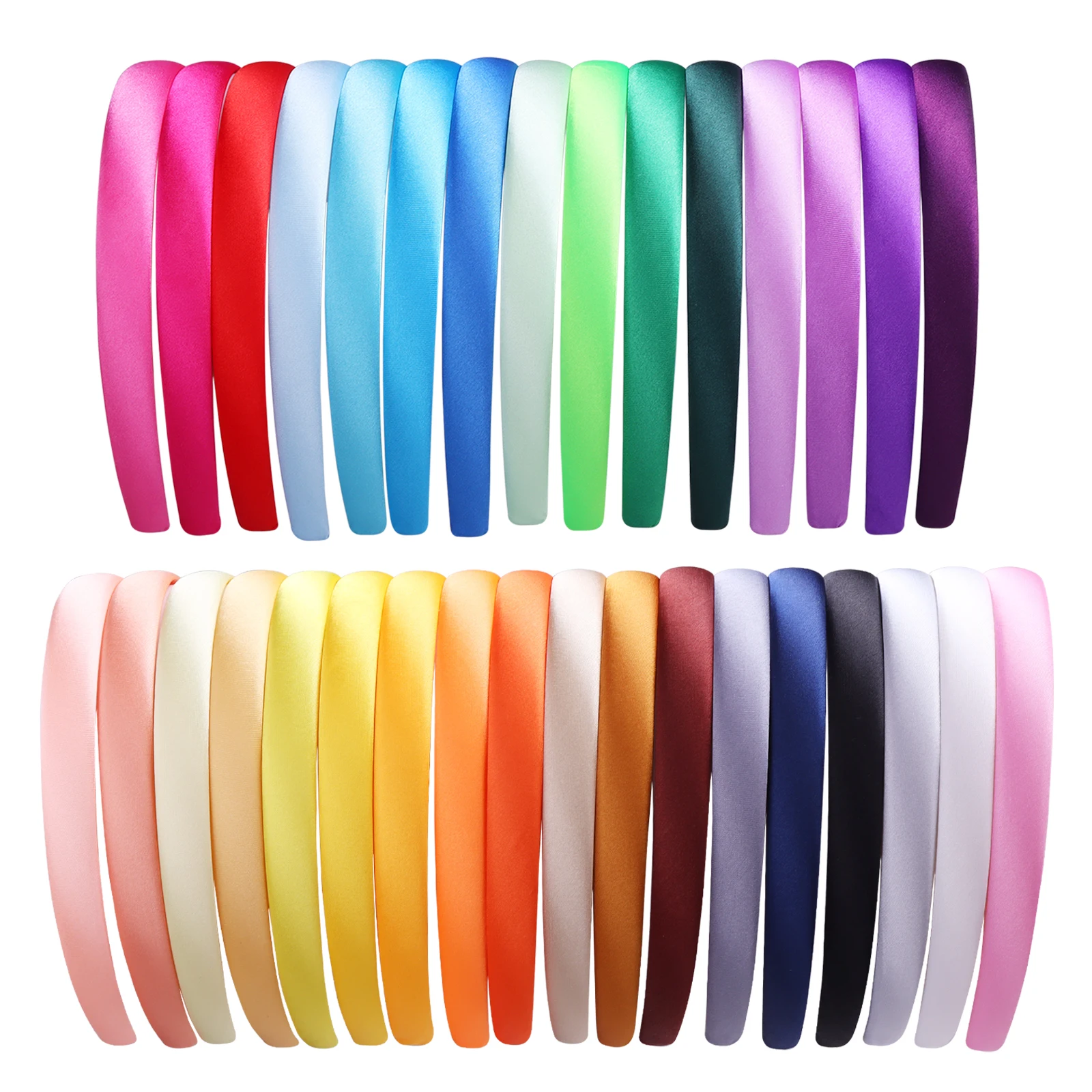 1.5/2cm Plain Headbands Satin Craft Headband DIY Wholesale Hairband Colorful Satin Coverd Head Bands for Girls Women 36pcs pack creative kawaii self made girls dream stickers scrapbooking stickers diy craft photo albums