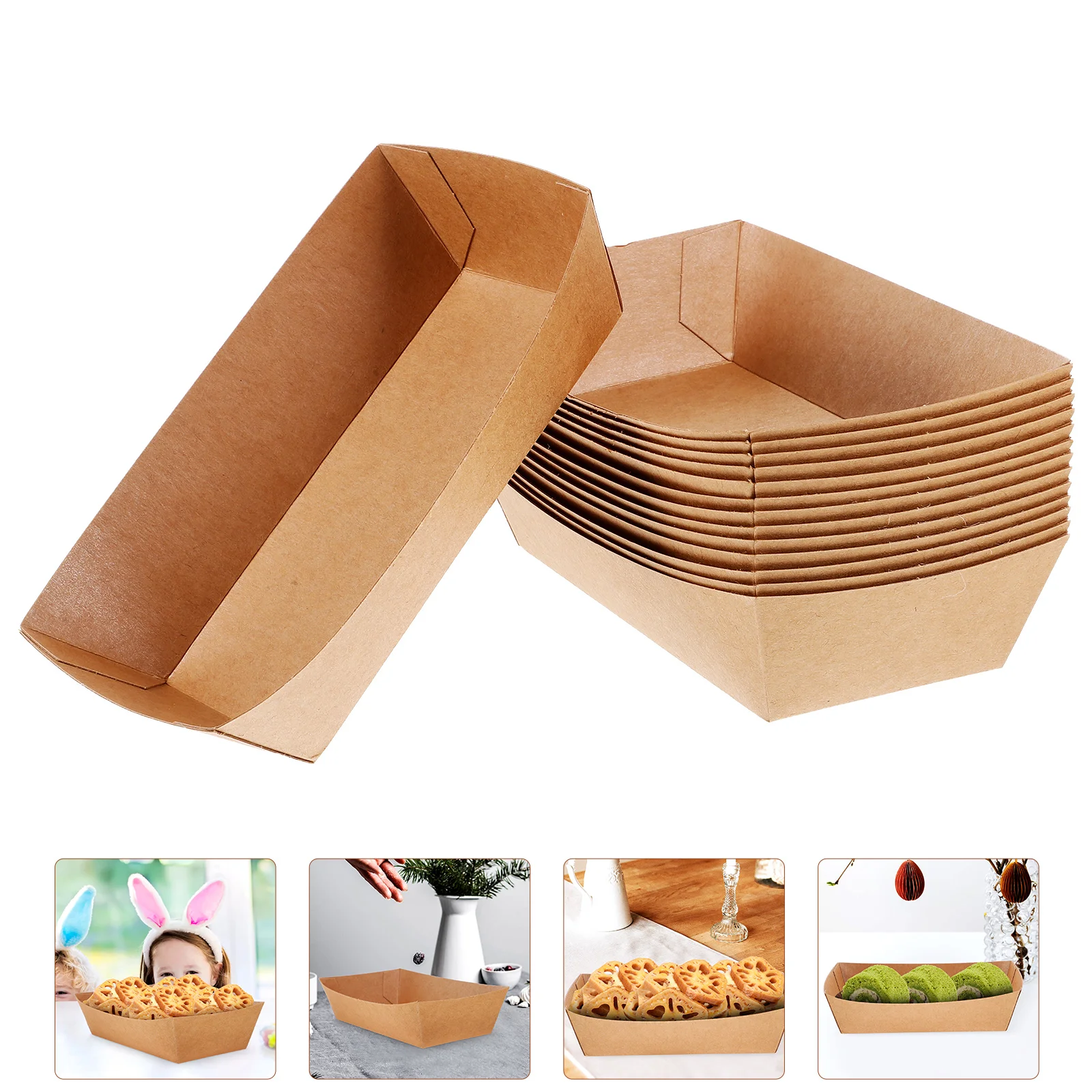 

Kraft Paper Shipping Box Sushi Serving Boats Food Cocktail Plates for Appetizers Charcuterie