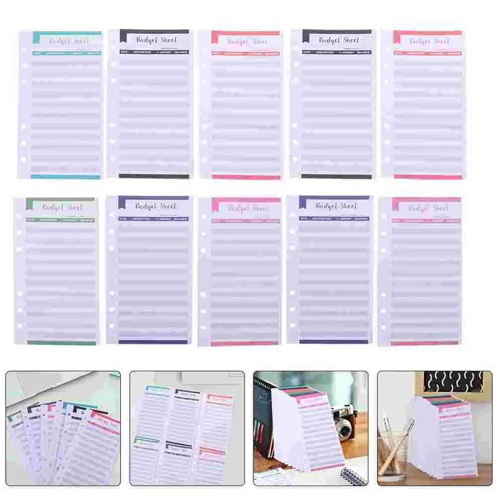 

40Pcs Expense Budget Sheets Fit Budget Envelopes Banknote Envelope Budget Binder Budget Wallet for Personal and Business Use