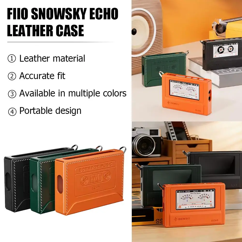FiiO SnowSky ECHO 무손실 MP3 플레이어 휴대용 가죽 보호 케이스 미니 음악 플레이어 PU 안티 드롭 보호 케이스 신규