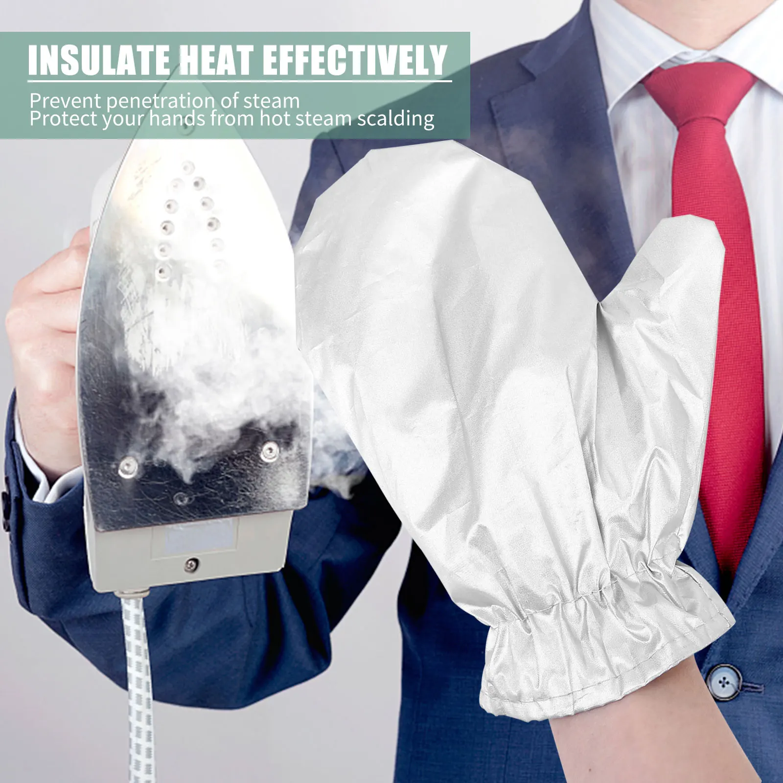 1 Pair Garment Steamer Ironing Gloves Anti Steam Mittens Heat Resistant Protective Gloves for Clothes Supplies