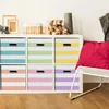 6 Pcs Fabric Storage Cubes with Metal Handle ed Style Collapsible Bins Organizer for Books Room Closet Toys School Nursery Gift