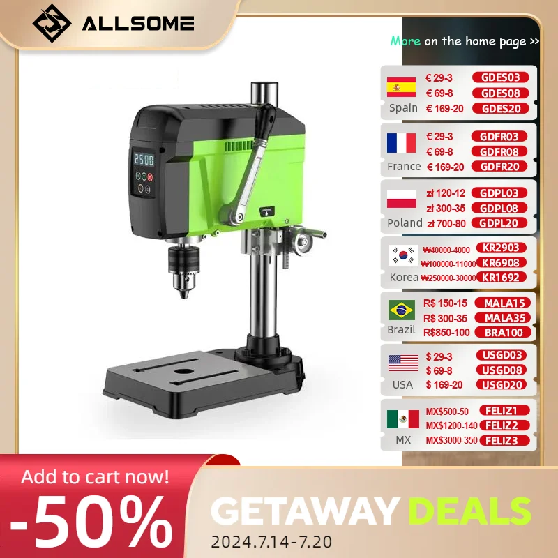 Allsome-Benchtop-Drill-Press-Variable-Speed-drilling-machine-BG-5168E ...