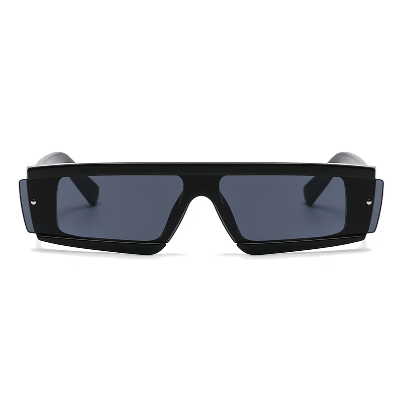 Lunettes de soleil carrées étroites vertes UV400 - Style nature pour pêche en forêt et rivière
