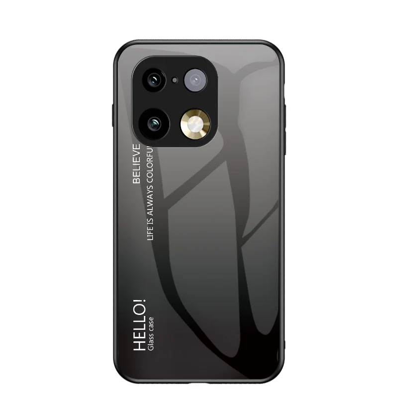 Gradient Tempered Glass Hard Back Protective Case with Anti-Fall Bumper