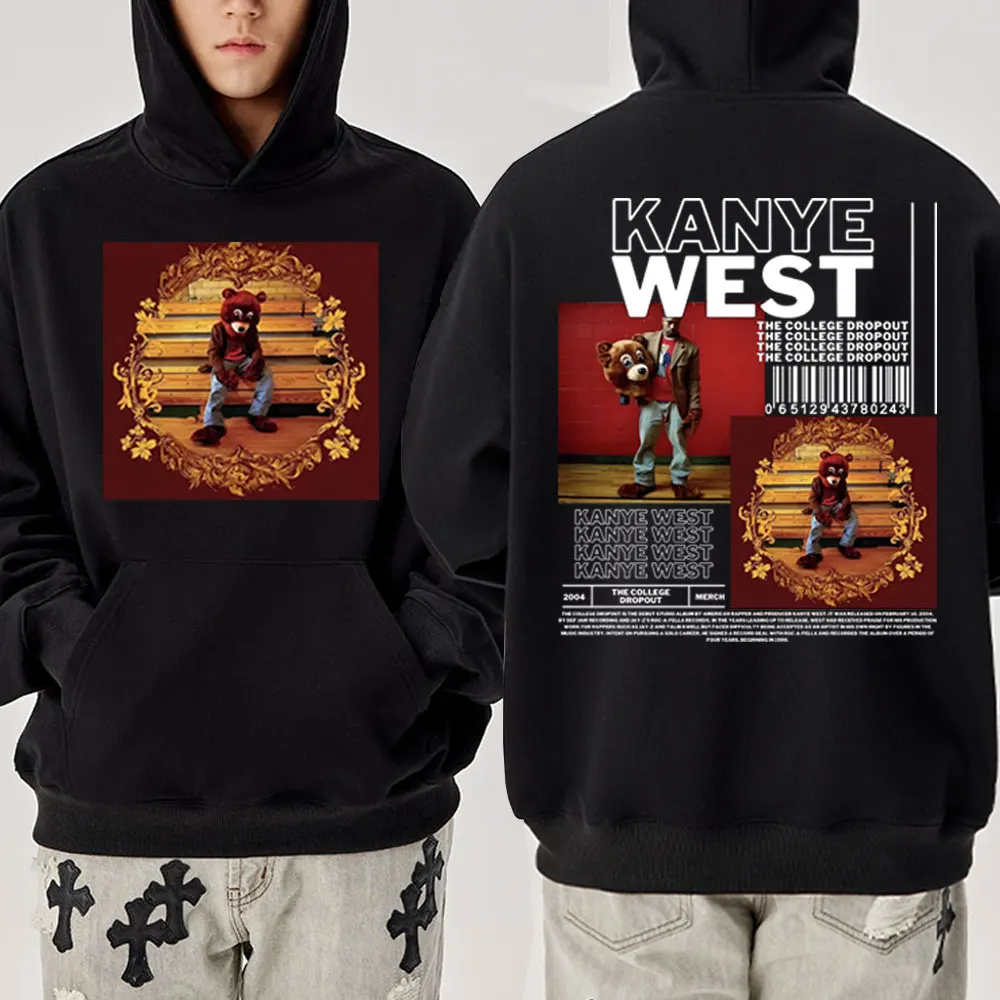 

Hot Rapper Kanye West College Dropout Album Print Hoodie Men's Women's Hip Hop Oversized Sweatshirt Hoodies Gothic Pullover Tops