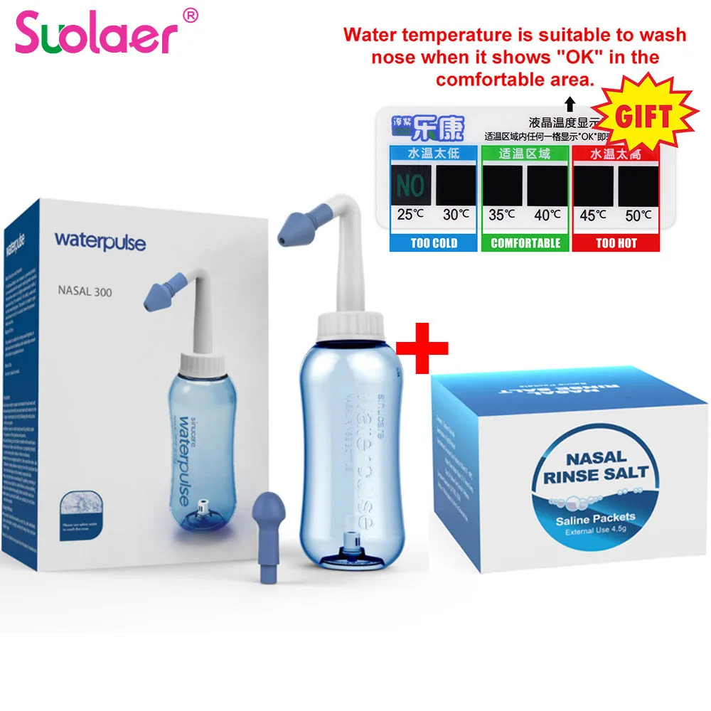 Nose Wash System Sinus & Allergies Relief Nasal Pressure Rinse Neti Pot