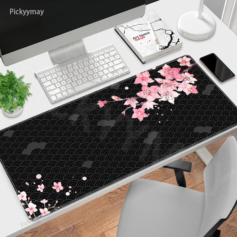 Large Sakura Gaming Mouse Pad Cherry Blossom Office Desk Mat_voghion.com