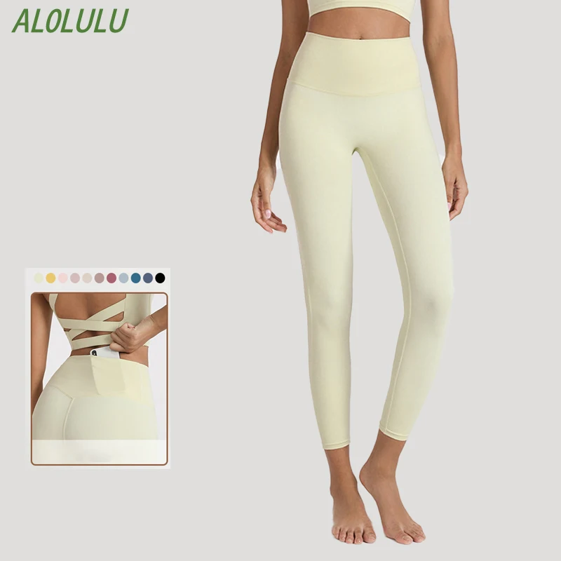 

Новые спортивные Леггинсы AL0lulu, женские эластичные бесшовные штаны для йоги с логотипом, эластичные дышащие мягкие тренировочные штаны с высокой талией для тренажерного зала
