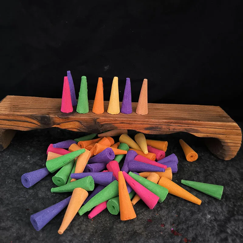 50 Pieces Natural Backflow Incense Cones 25 minutes Extra Size Sandalwood Lavender Tower