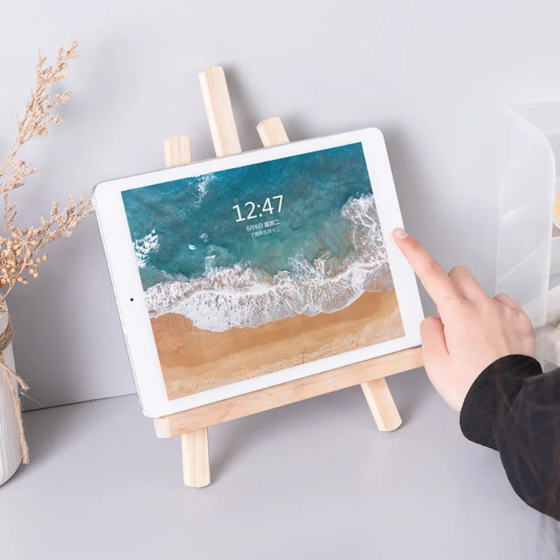 Foldable Desktop Wooden Holder For iPad Mobile Phone Tablet PC Stand Book Mini Easel
