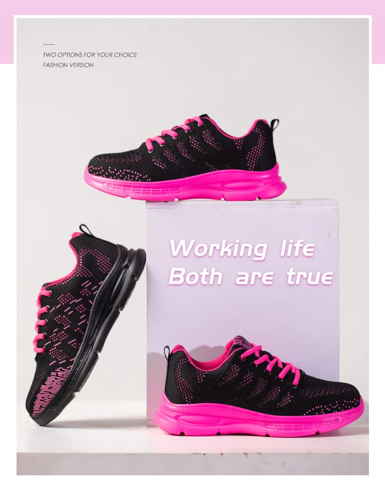 Breathable Lightweight Work Sneakers For Women Men Safety Shoes Anti-smash Anti-puncture Women Protective Shoes Wear-resistant