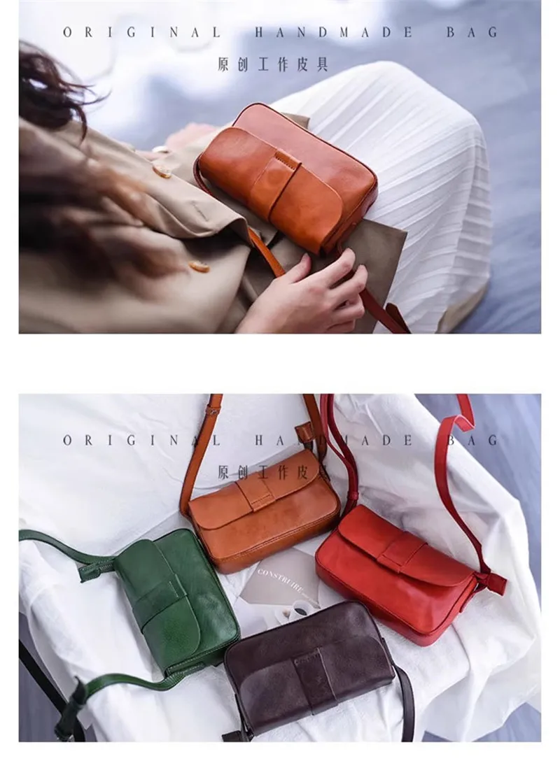 PNDME Mode Vintage Designer handgemachte echtes Leder Damen kleine rote Umhängetasche Outdoor täglich echtes Leder Umhängetasche – Detail 3