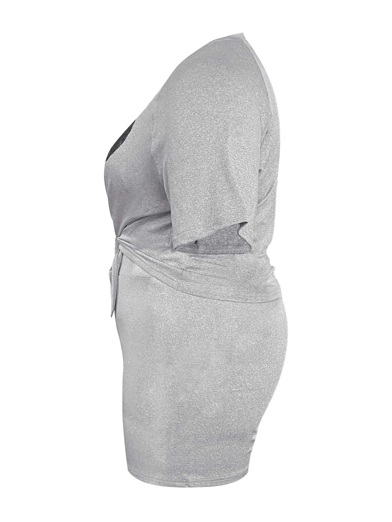 LW Plus Size Trendy two-piece set Heart Print Front Split Shorts Set casual short sleeved T-shirt and drawstring shorts set