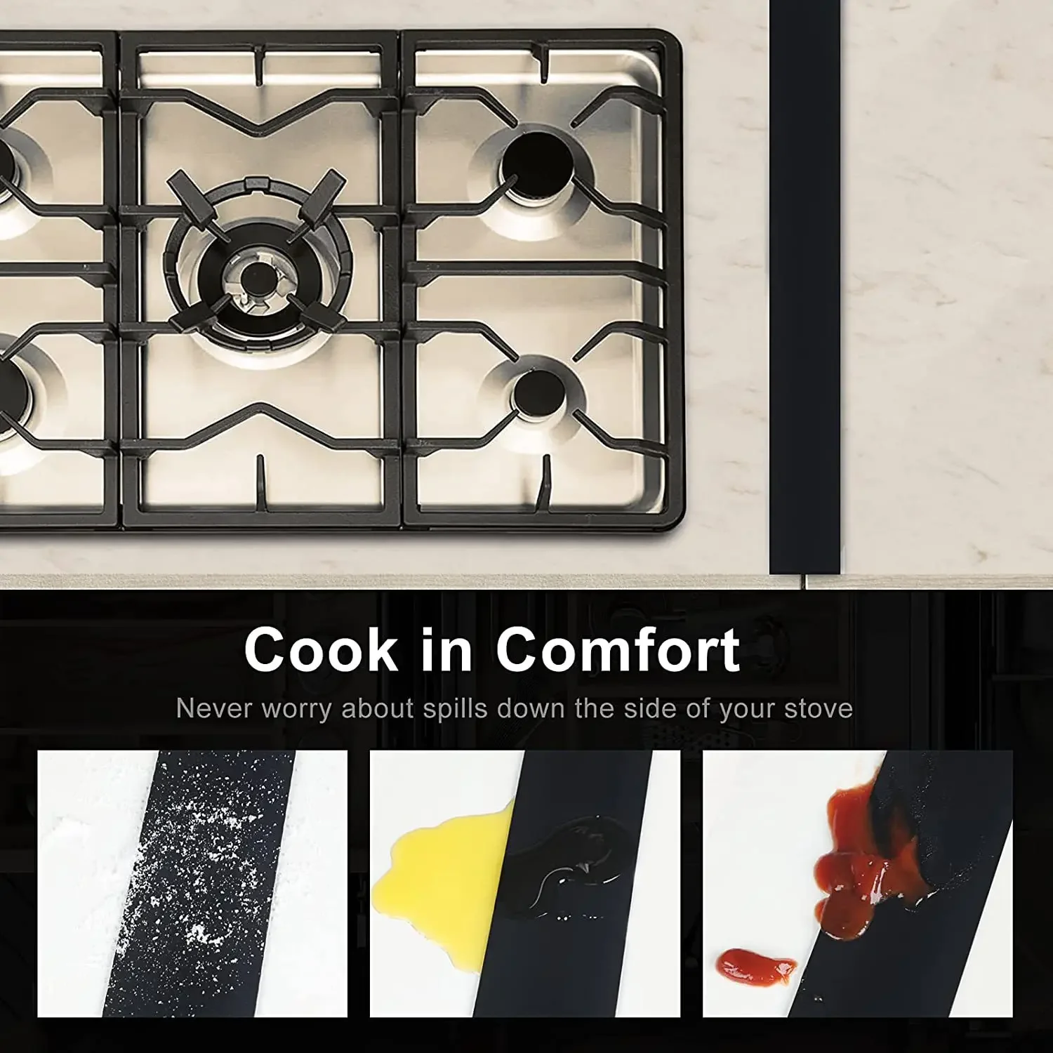 Sealing Strip Rubber Seal Strip Silicone Seal Strip Kitchen Stove Counter Gap Cover T-shaped Silicone Rubber Strip Oil Proof Slit Filler Heat Resistant Mat Dustproof