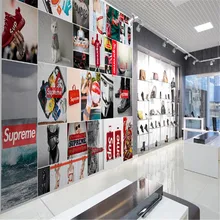 Custom Modern Supreme Tide Brand Fashion Store Industrial Decoration Wallpaper Clothing Store Mural Papel De Parede 3D 