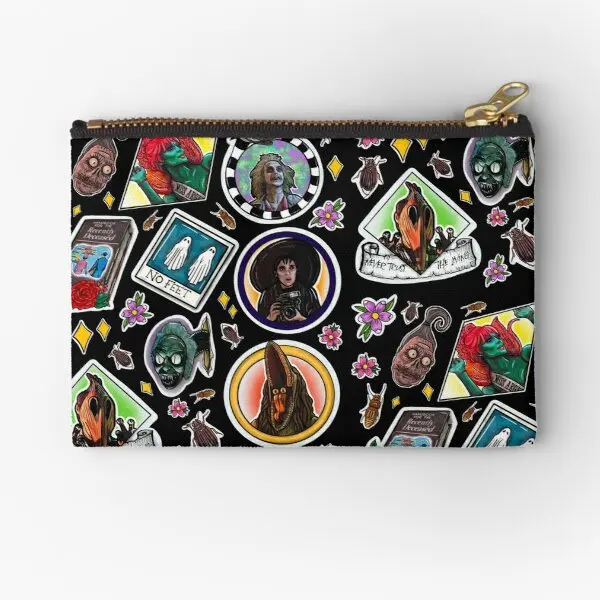 

Кошелек на молнии от Beetlejuice для мужчин и женщин, упаковка для денег, трусиков, маленькое нижнее белье, косметический Карманный чехол для ключей, носков