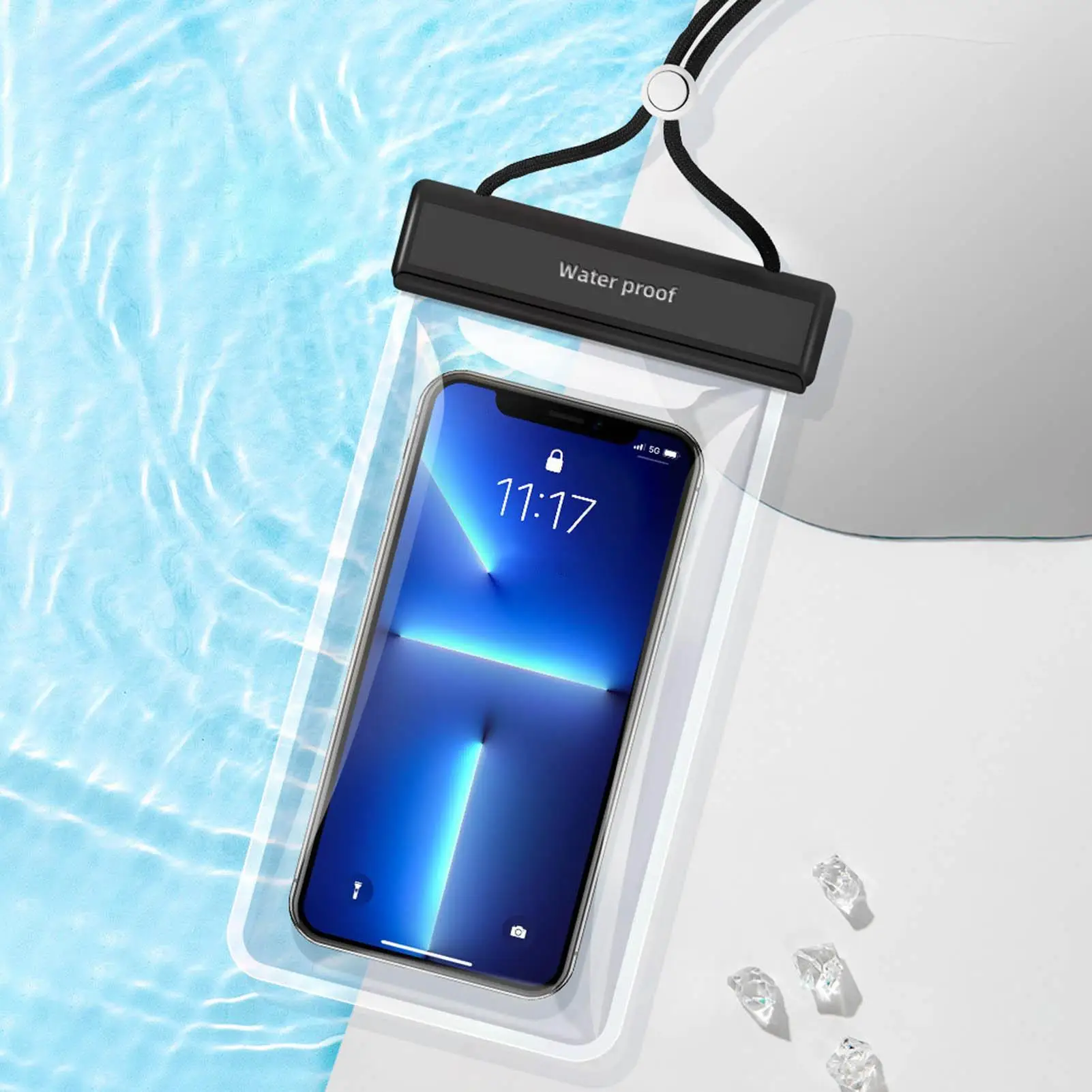 IPX8 Waterproof Phone Pouch, Swimming & Diving Dry Bag with Touchscreen for Mobile Devices Up to 7.2 Inches