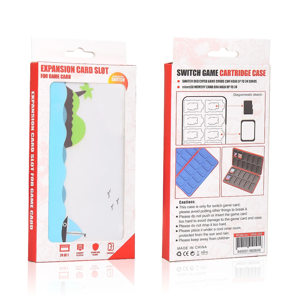 24 In 1 Ns Switch Game Card Storage Case Portable Magnetic 3D Silicone Cover Box Shell for Nintend Switch Travel Accessories