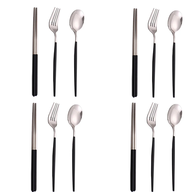 12Pcs BlackSilver