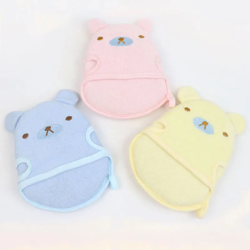 Newborn Baby Soft Cartoon Bath Brushes Cotton Bath Supplies Baby Bath