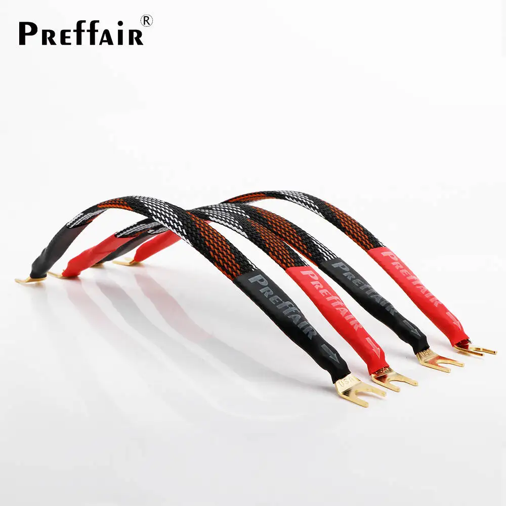 Überbrückungskabel HiFi Audio Verstärker Lautsprecherbrückenkabel High-End Preffair OCC versilberter vergoldeter Bananen-/Y-förmiger Stecker