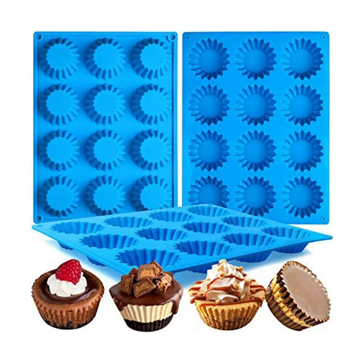 

Peanut Cup Cake Mold Silicone Mini Tart Pan for Bite Size Fat Bombs Candy Mold for Muffin Cake Silicone Chocolate Molds Silicone