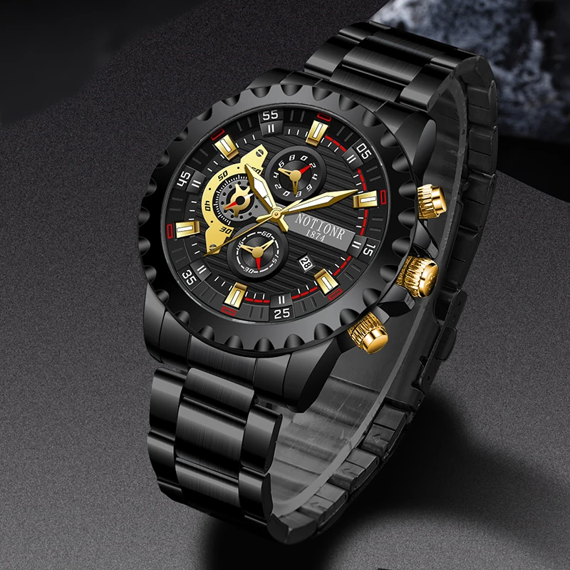 NOTIONR Top Brand Luxury New Men Watch Quartz Man Watches Waterproof Luminous Watch for Men Date Sport Wristwatch