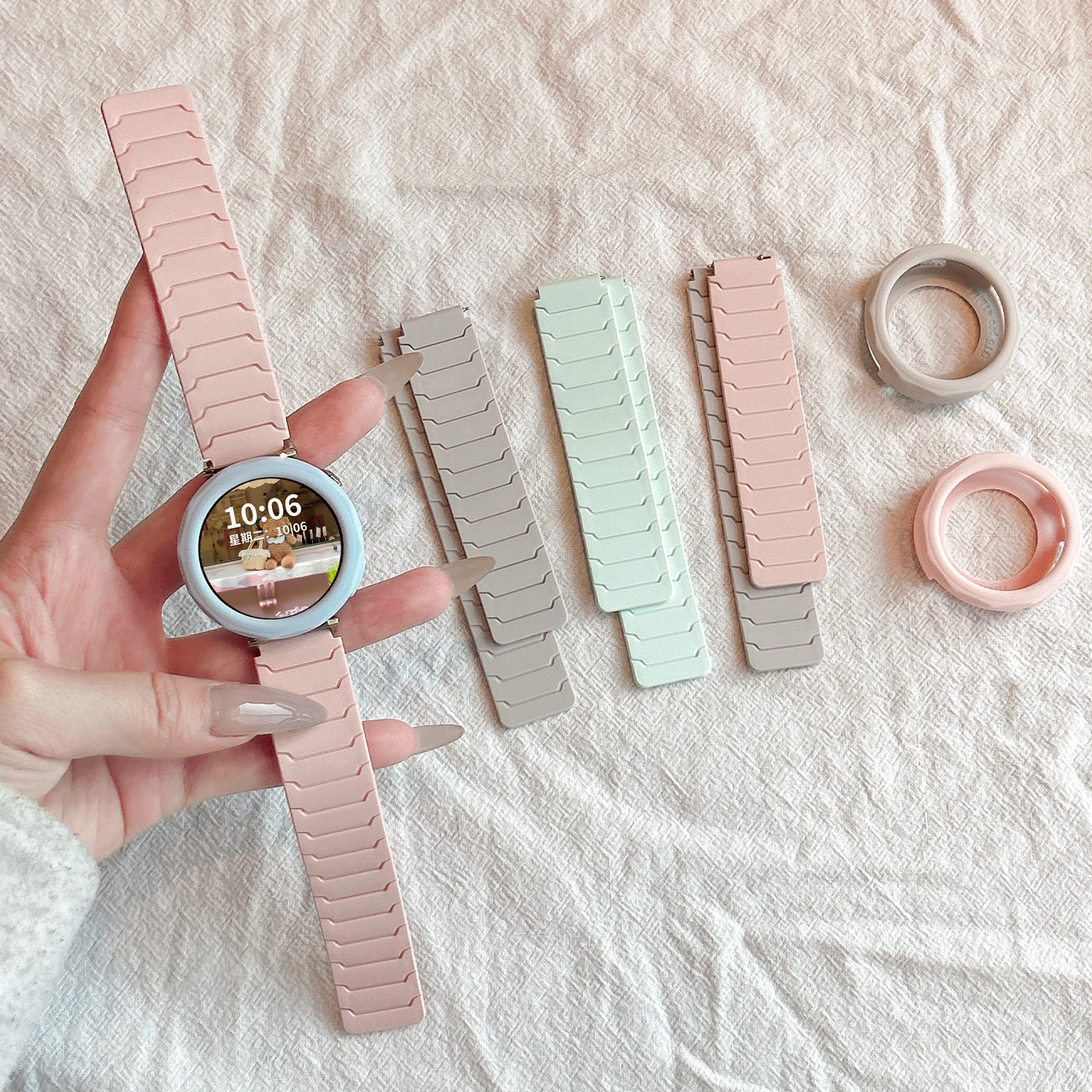 삼성 갤럭시 시계 7/6/5 Pro/4 클래식 마그네틱 실리콘 용 스트랩 Ultimate Correa 팔찌 화웨이 GT5/4/3 Pro 밴드 22mm/20mm