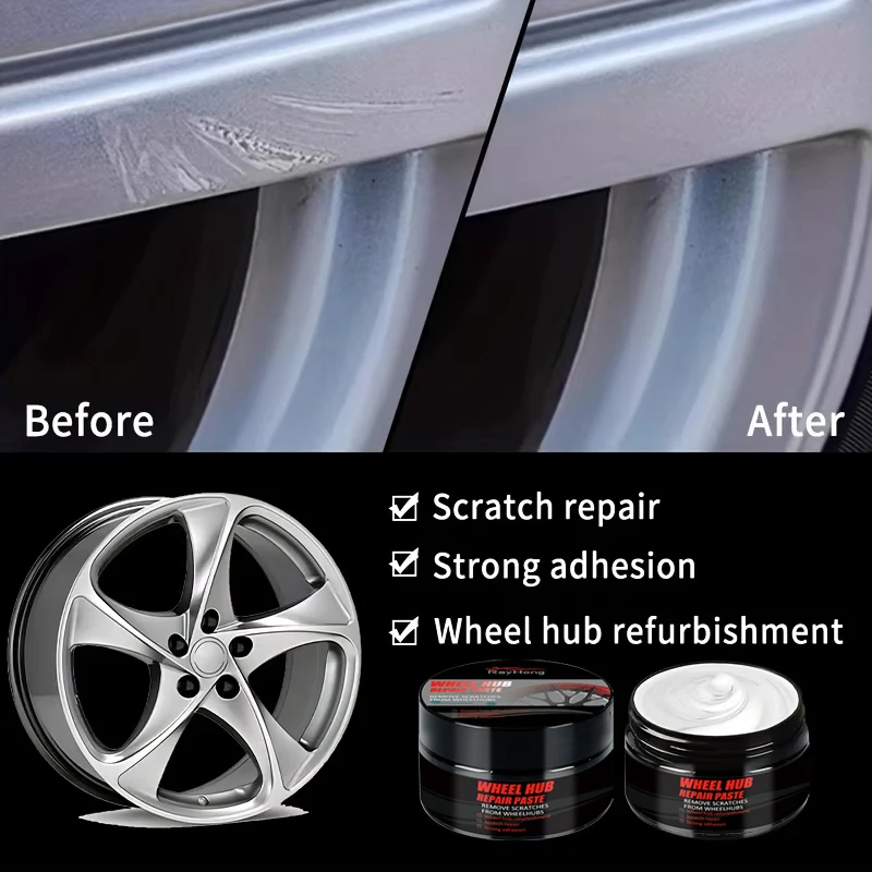 Car Wheel Rim Scratch Refurbishment Paste Tire Rim Scratch Paint Repair Black White Silver Aluminum Alloy