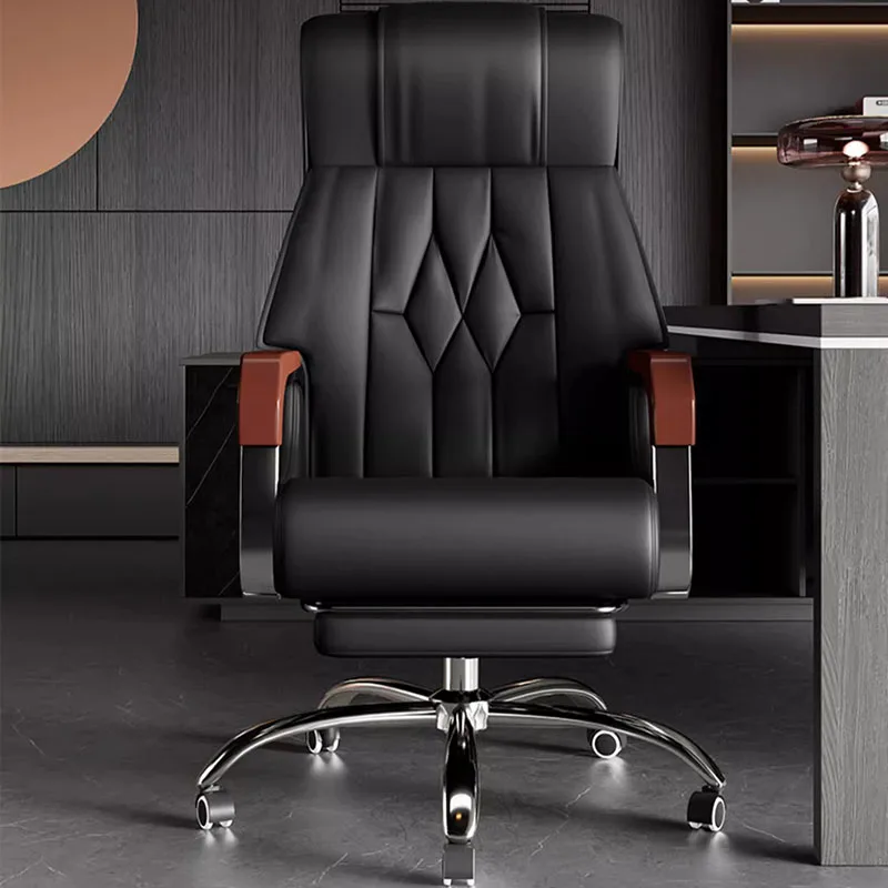 Study Bedroom Office Chair Mobile Executive Luxury Reception Leather Office Chair Ergonomic Silla De Escritorio Modern Furniture