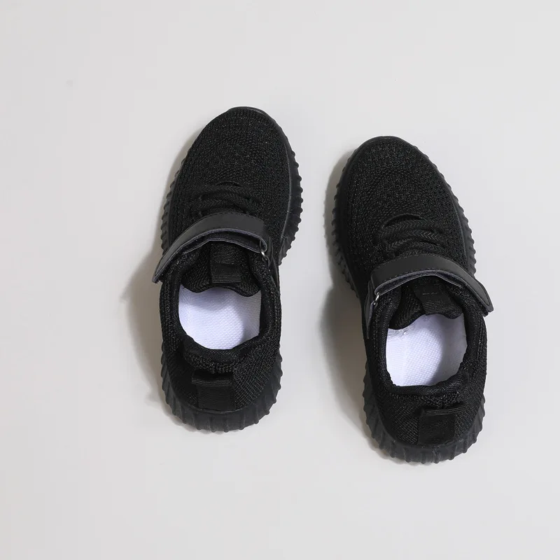 Children Breatheable Simple Boys Sneakers Solid Color Black Beige School Shoes for Girls Hook & Loop Kids Shoes Cute Versatile - Image 6
