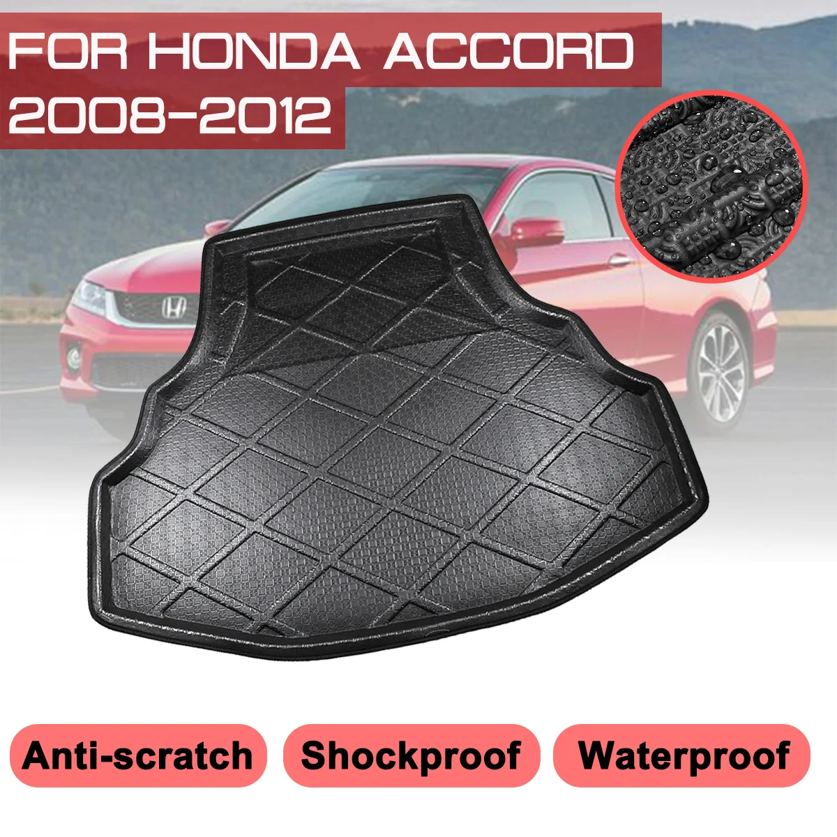 

Автомобильный напольный коврик, ковер для Honda Accord 2008 2009 2010 2011 2012, задний багажник, защита от грязи