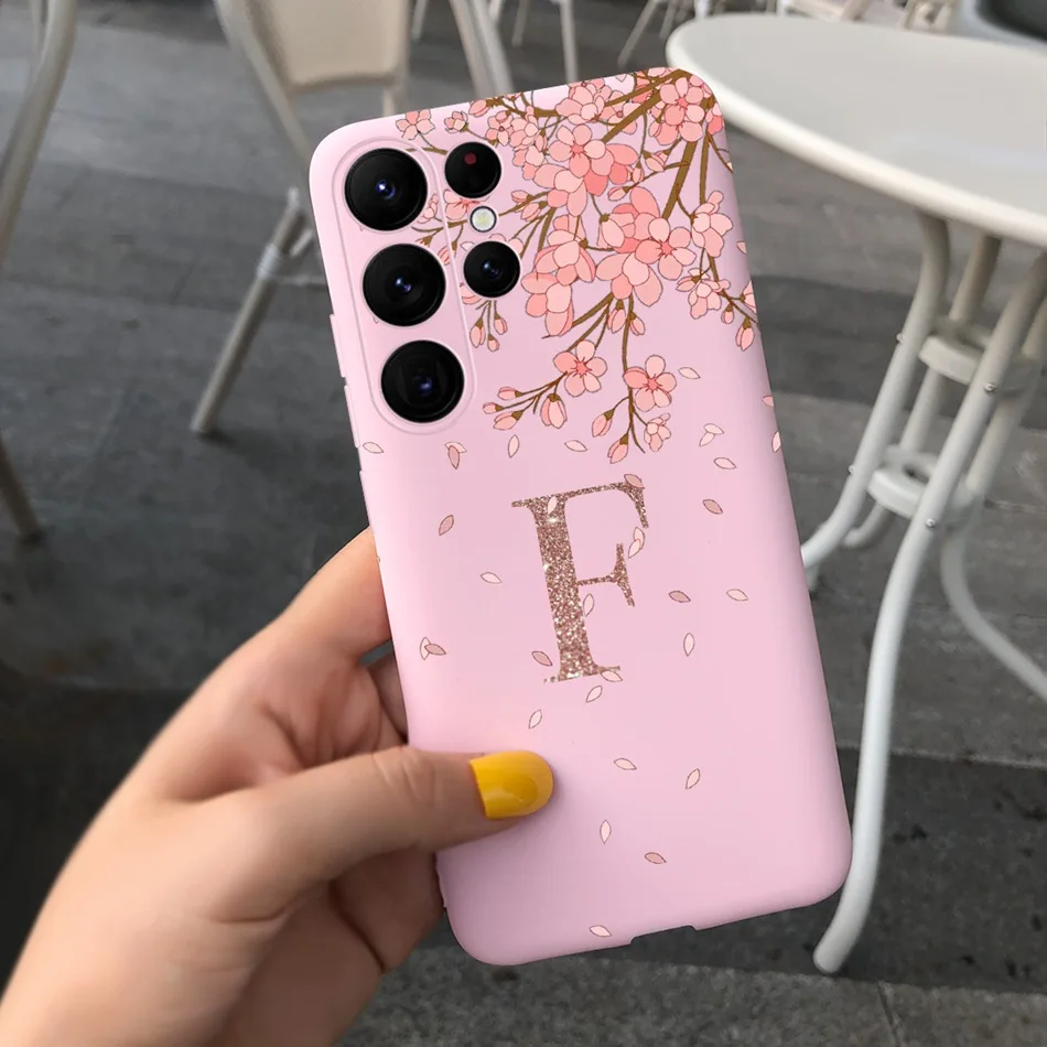Chic 26 Initial Letter Soft Silicone Phone Case - Fashionable Back Cover