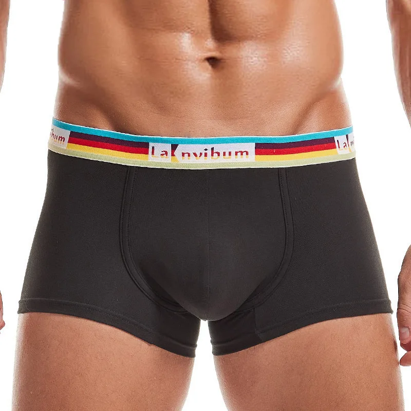 

Модные мужские боксеры с радужным поясом, шорты, хлопковое нижнее белье, сексуальные U-образные мужские трусы, высококачественные мужские трусы, мужское нижнее белье