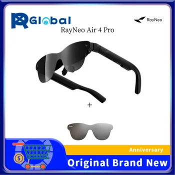 Occhiali AR intelligenti RayNeo Air 4 Pro, supporti HDR10, 3840 Hz, 4 altoparlanti, 1200 nit, schermo micro-OLED a doppio strato, trasparente