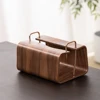 New Luxury Living Room Tissue Box Walnut Wood Cloud Paper Box Table Desktop Storage Box Retro Wooden Tissue Case Home Ornaments 4