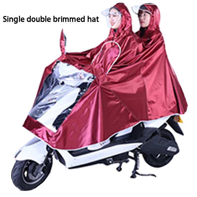 Electric Bike Mackintosh Rain Poncho Adult Riding Double Transparent Large Hood Thickened Cloth Motorbike Rider Mackintosh motorcycle raincoat rain poncho bike raincoat