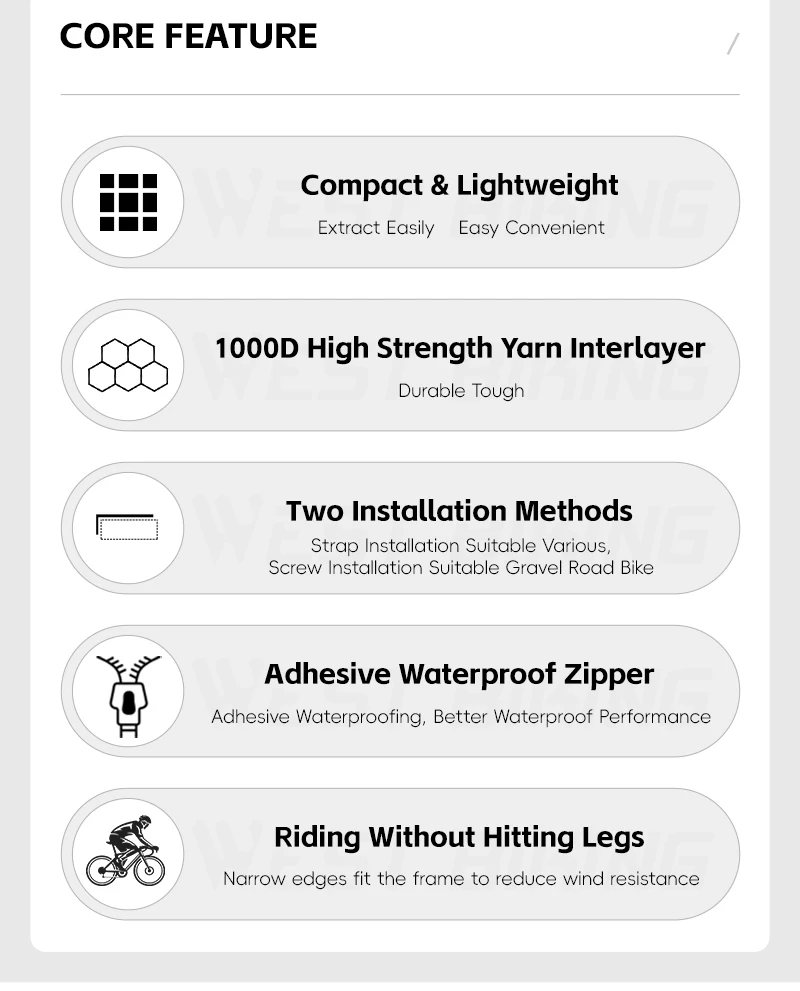 Description Picture 4 of itemWEST BIKING Bike Top Tube Bag With Strap & Screw Fixed Portable Cycling Bag MTB Road Bike Front Frame Bag Bike Accessories