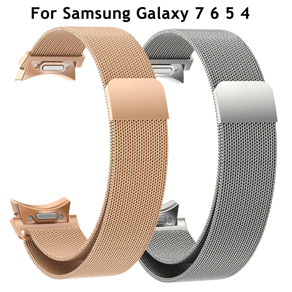 삼성 갤럭시 워치 7 6 5 4 40mm 44mm 6/4 클래식 42 46mm 43 47mm 5Pro 45mm용 퀵핏 밀라니즈 밴드 (자석 스트랩, 틈새 없음)