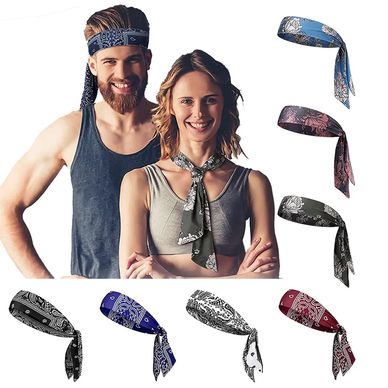 

Yoga Stretch Headband African Pattern Print Style Elastic Hair Band Wide Hairbands Bandana Turban Knot Headwrap Hair Bands