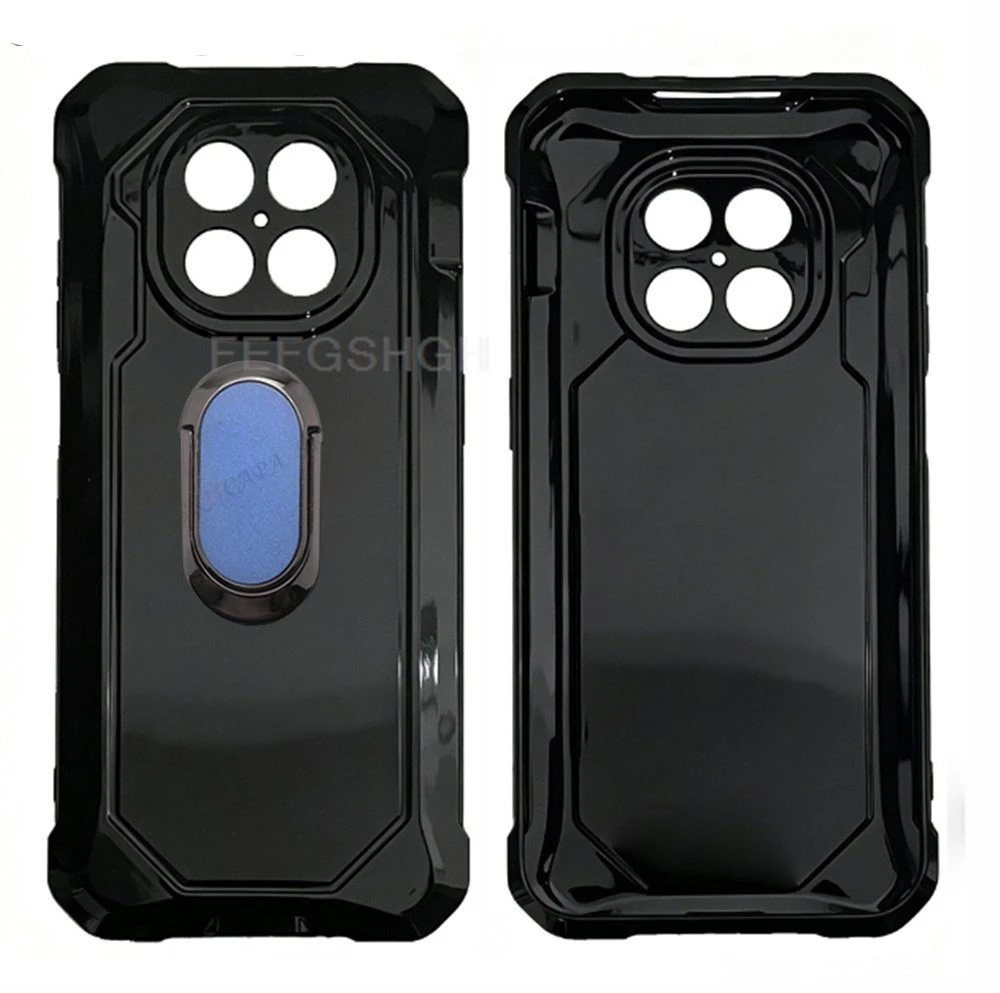 Durable Cubot KingKong ES5 Phone Cover with Back Ring Holder - TPU Soft Silicone Protective Case