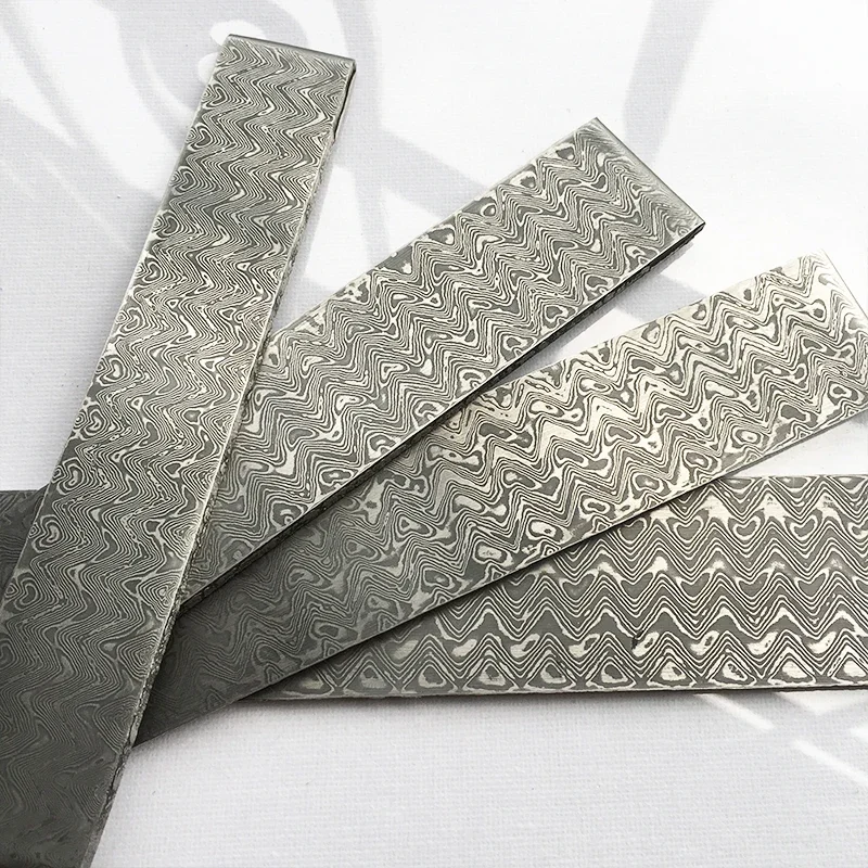 Wave Pattern Damascus Steel VG10 Sandwich for DIY Exquisite Knife Making Has Been Heat Treatment Steel Knife Blade Blank Tyseek 4