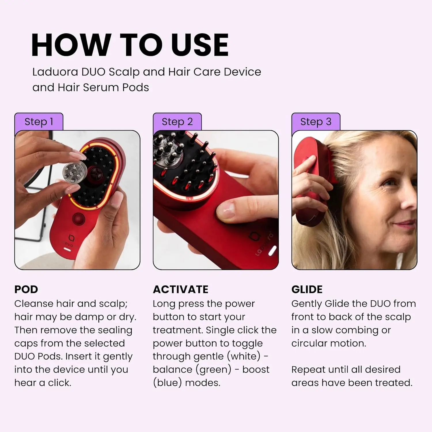 4-in-1 Scalp & Hair Care Device and Boost Pod Set of 2 | Warming Scalp Massage Brush for Smoother, Thicker, Healthier-Lookin 6
